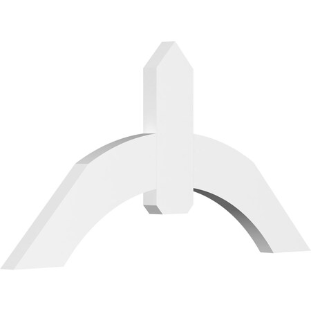 Ekena Millwork Archdale Architectural Grade PVC Gable Bracket, 48"W x 24"H x 2"D x 6"F, 12/12 Pitch GBP048X24X0206ARC00
